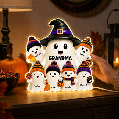 Mysterical Grandma's Boo Crew - Personalized Light Box - Halloween Decoration For Grandma