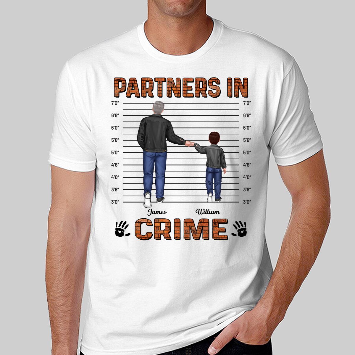 Partners In Crime Dad Grandpa Kids Punch Hands Personalized Shirt