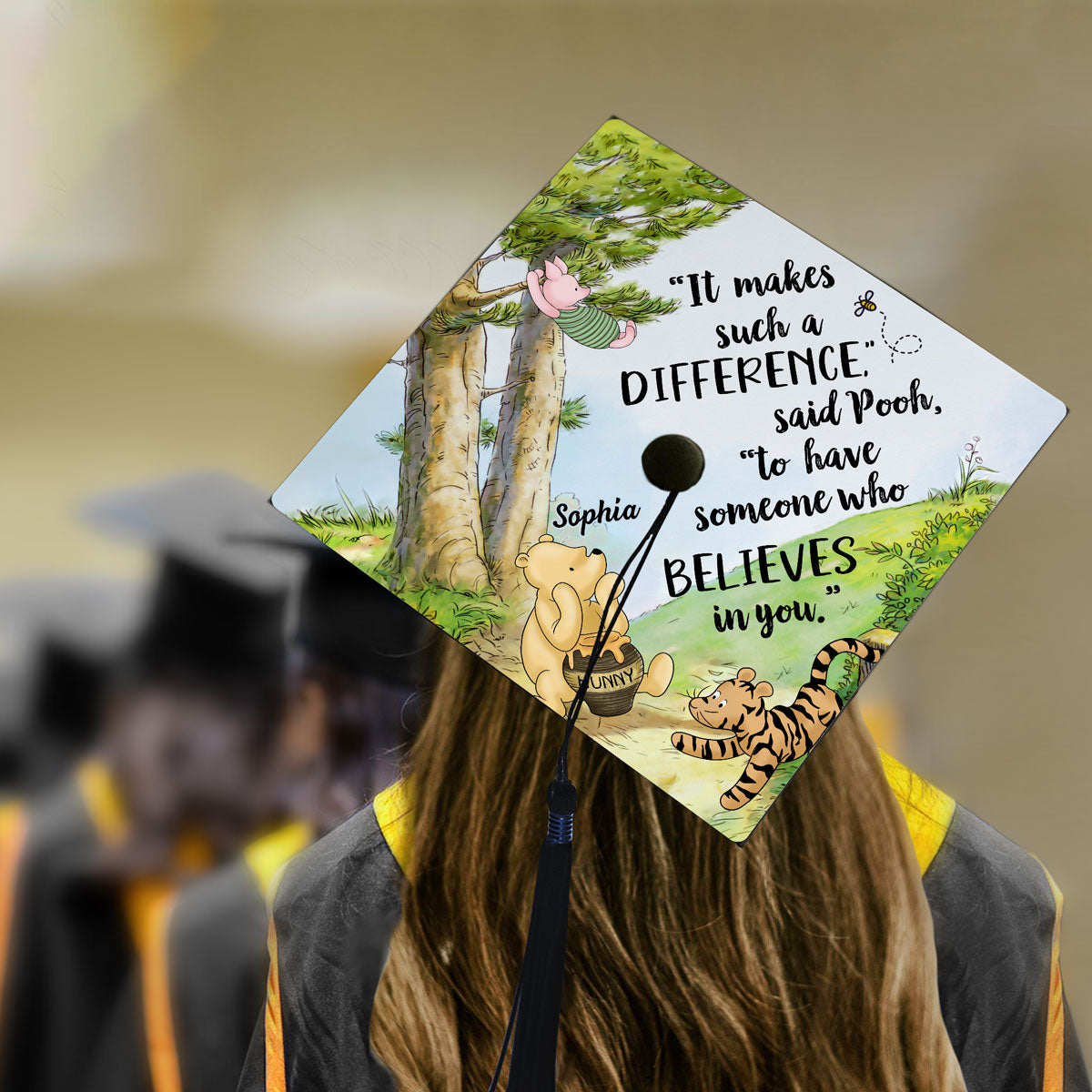 Hunny Bear It Make Such Different To Have Someone Believes In You Grad Gift Graduation Cap Topper
