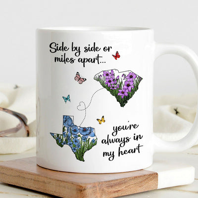 Long Distance Mom Gift Mothers Day Custom State Map Mug