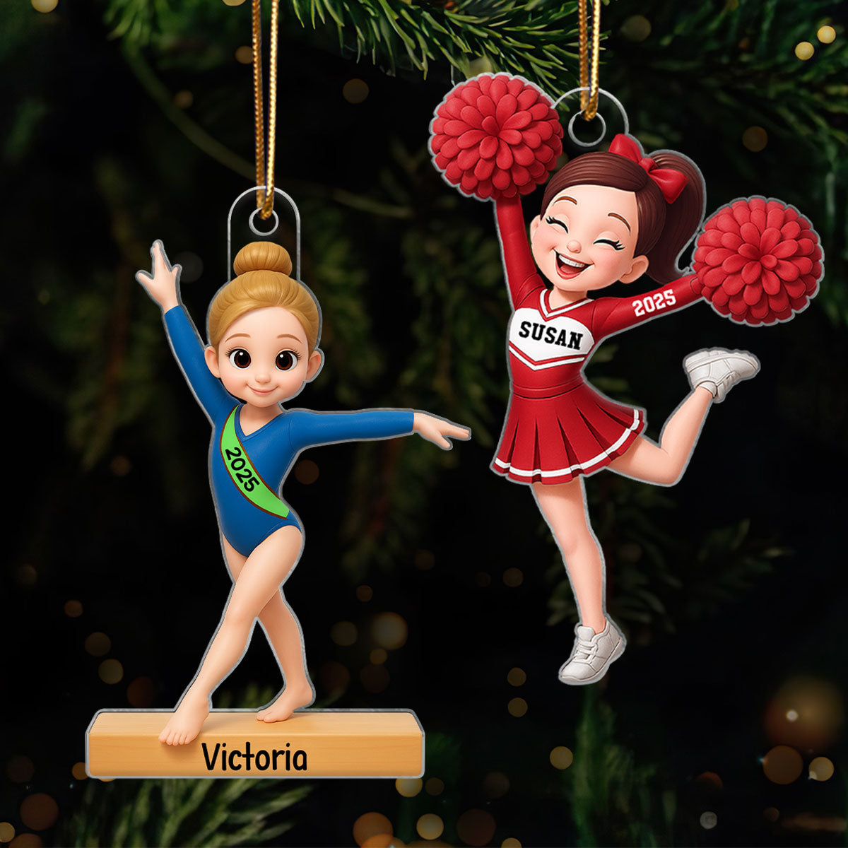 Little Sports Star - Figure Skating - Personalized Acrylic Ornament - Christmas Gift for Son, Daughter, Grandson, Granddaughter