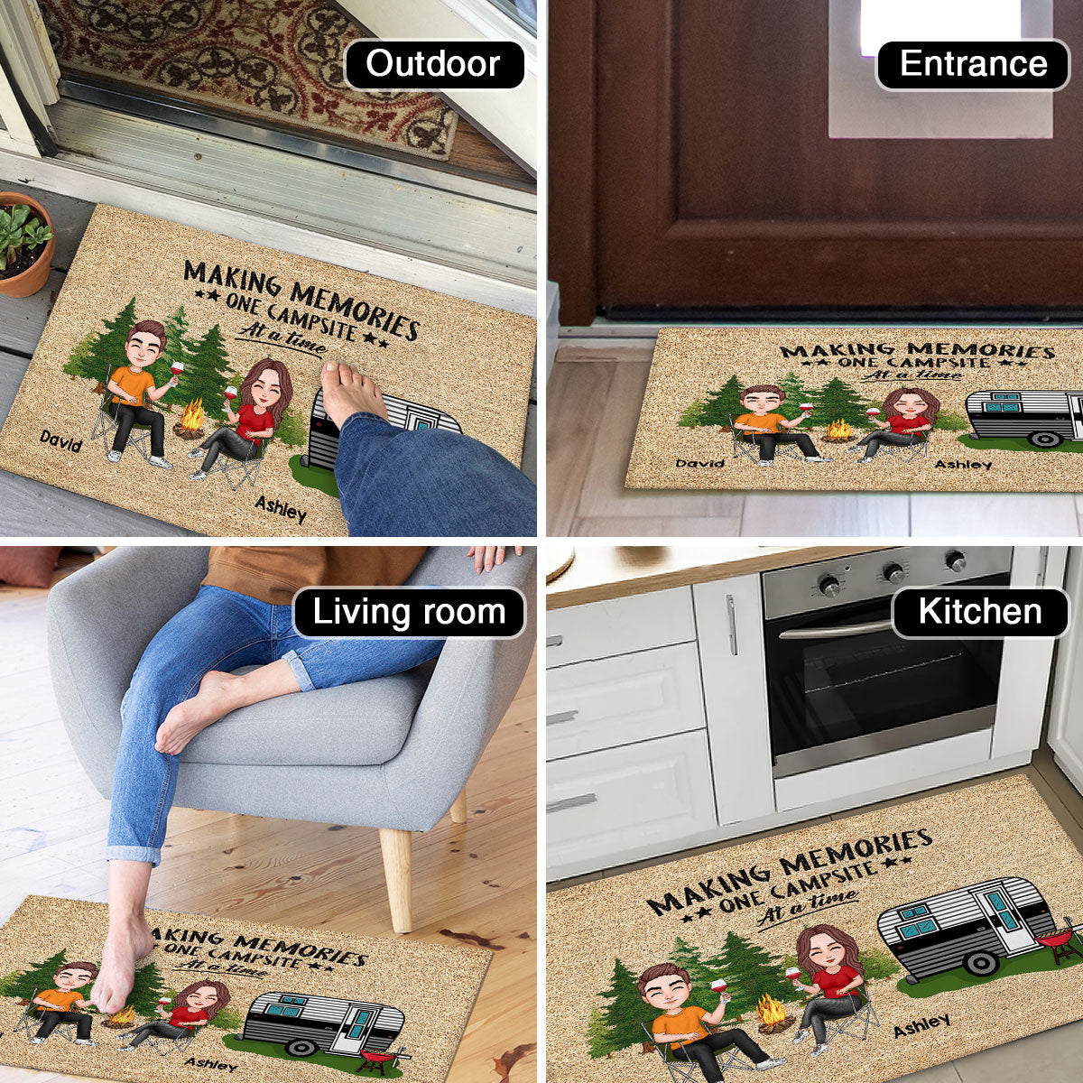 Couple Camping Personalized Doormat