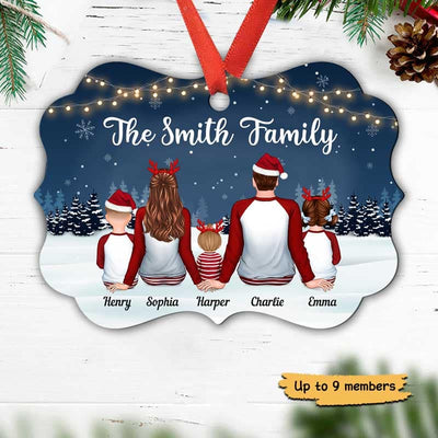 Christmas Night Light Pajama Family Personalized Christmas Ornament