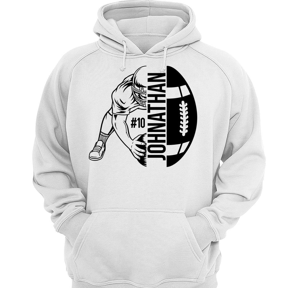 Football Player Holding Ball On The Ground Football Season Matching Personalized Shirt