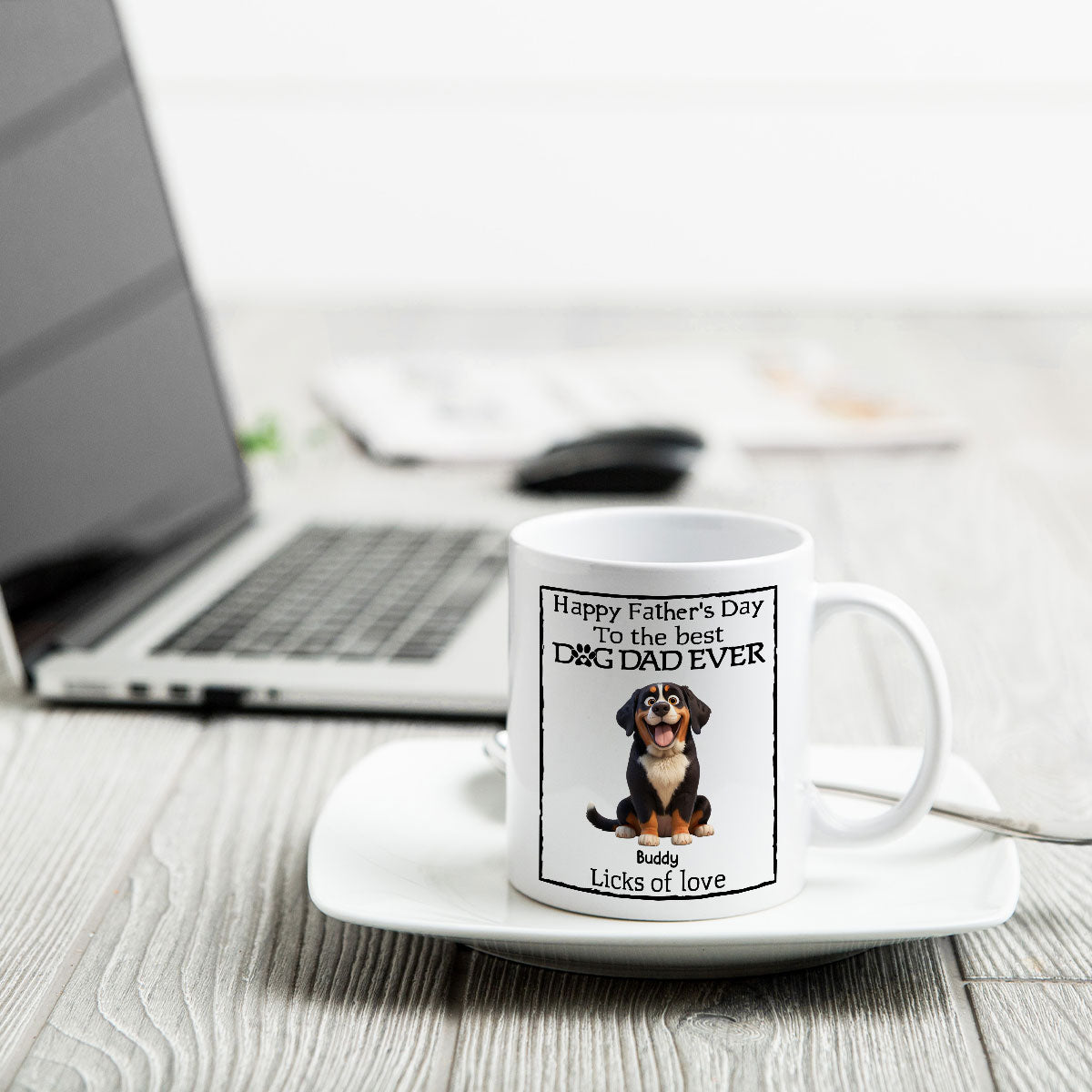 Happy Father's Day Best Dog Dad Cartoon Funny Style Dogs Personalized Mug