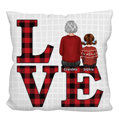 Grandma Grandkid Sitting Love Personalized Pillow (Insert Included)