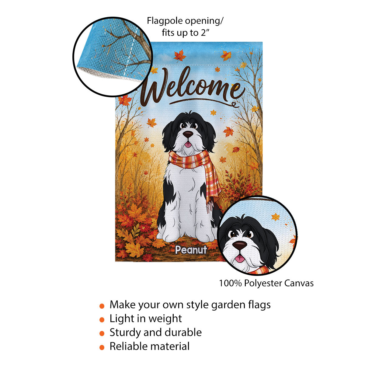 Trending Cute Sitting Dog - Personalized Garden Flag - Fall Season Decoration For Dog Mom, Dog Dad