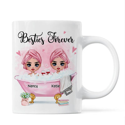 Doll Besties Sisters In The Bathtub Personalized Mug