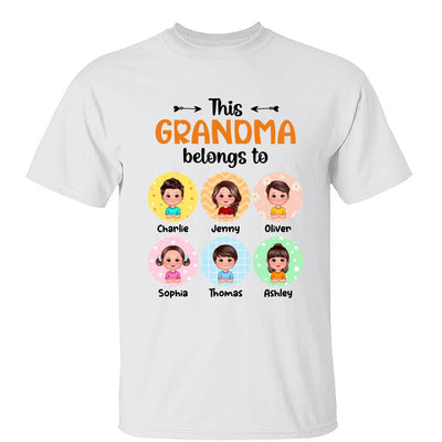 This Grandma Mom Belongs To Doll Kids Pattern Circles Personalized Shirt