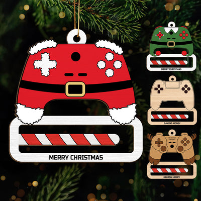 Unique Gift For Gamer Christmas Personalized Wooden Money Holder Ornament