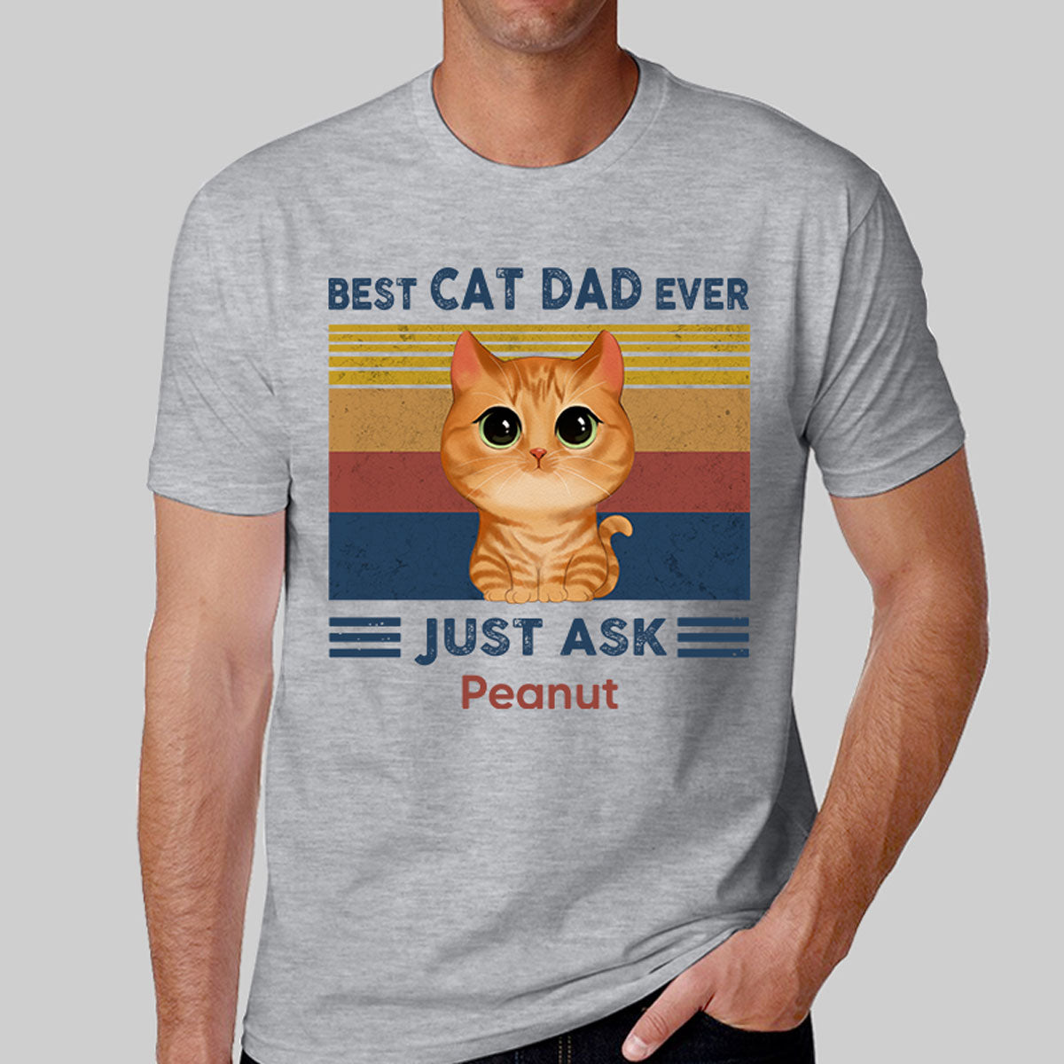 Best Cat Dad Mom Ever Just Ask Watercolor Cute Cats Personalized Shirt