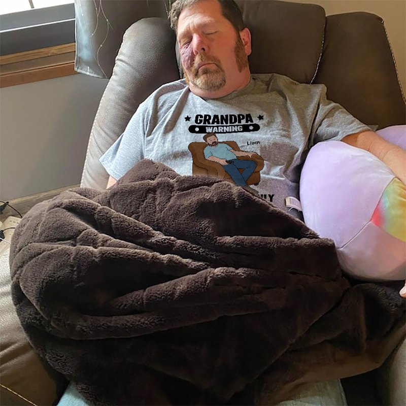 Grandpa Warning May Nap Suddenly At Any Time - Personalized Shirt - Gift For Husband Dad Grandpa