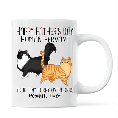 Cartoon Walking Cat Happy Father‘s Day Human Servant Personalized Mug