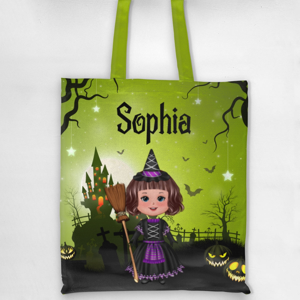 Halloween Theme Cute Kids Personalized Tote Bag, Gift Bag, Treat Bag, Trick or Treat Bag For Kids