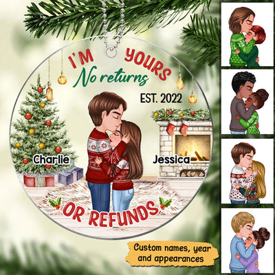 Couple Kissing No Return In House Personalized Acrylic Ornament
