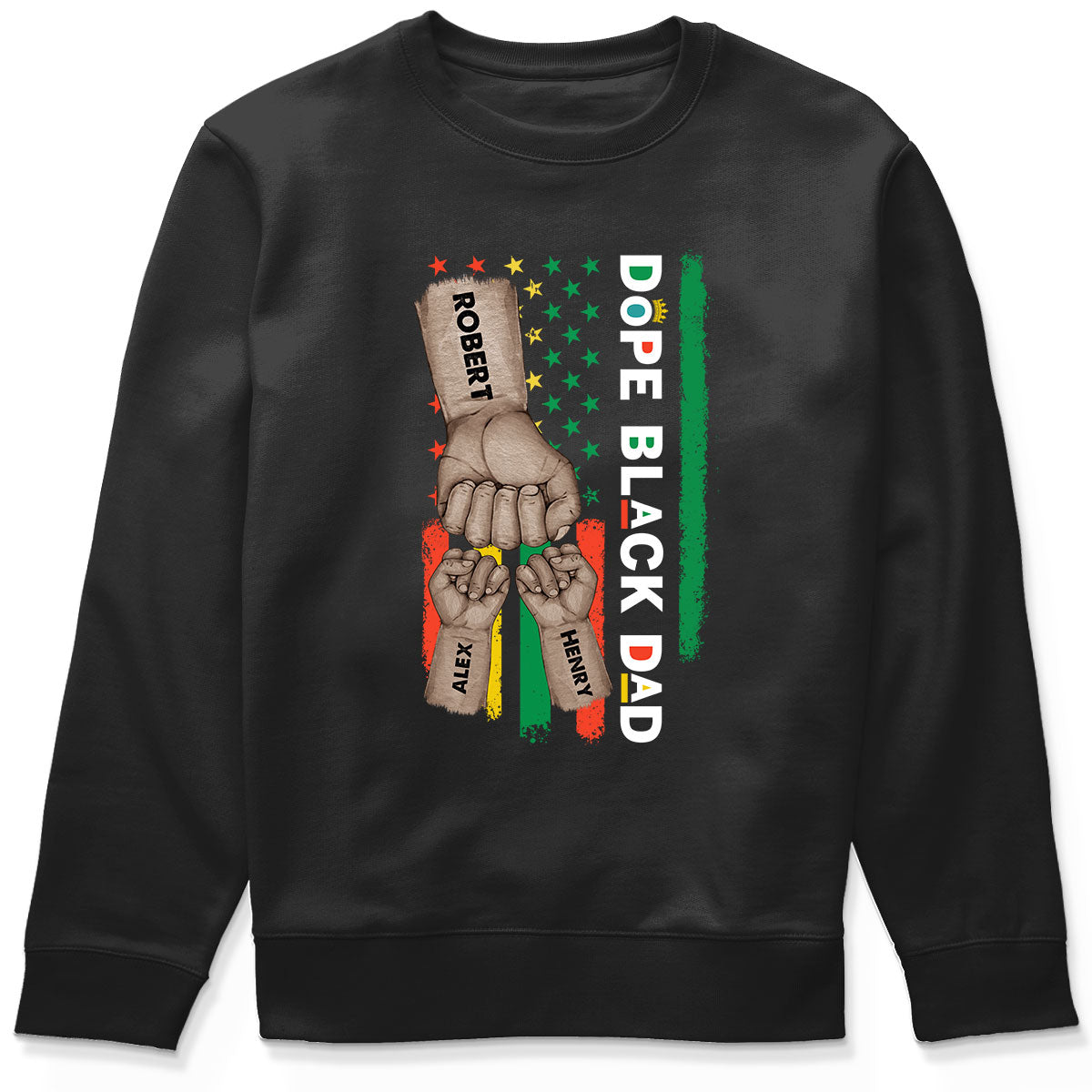 Juneteenth Dope Black Dad African American Flag Personalized Shirt