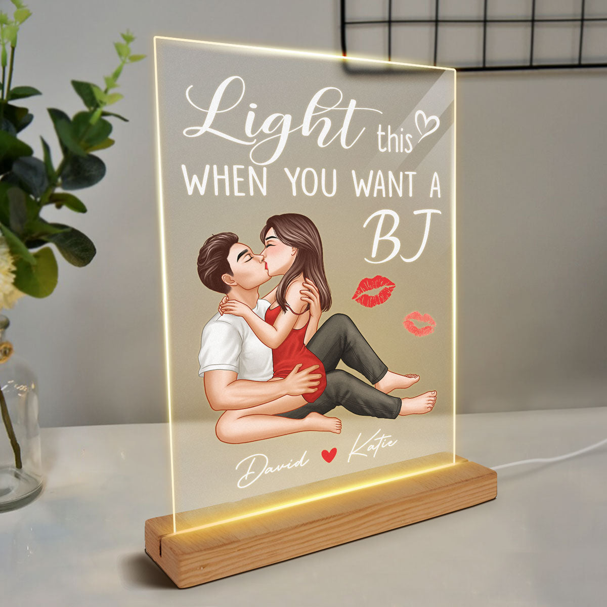 Sexy Couple Kissing Light This Personalized Acrylic LED Night Light