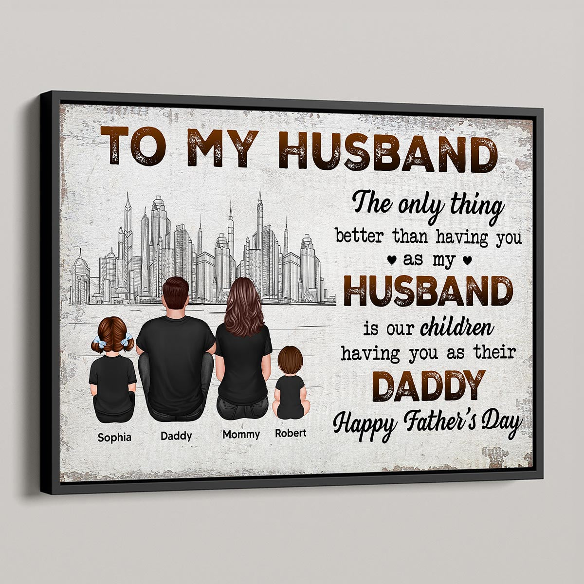 Our Children Having You As Their Daddy Personalized Poster, Gift For Dad, Grandpa
