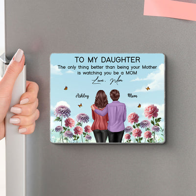 To My Daughter From Mom Happy Mother's Day Birth Flower Personalized Acrylic Fridge Magnet, Gift For Daughter