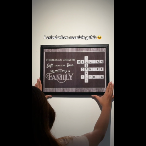 No Greater Gift Than Family Love Crossword Puzzle Art Personalized Poster, Unique & Meaningful Gift For Family
