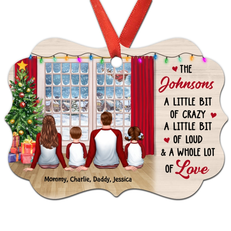 Family Pajamas Sitting Window Personalized Christmas Ornament