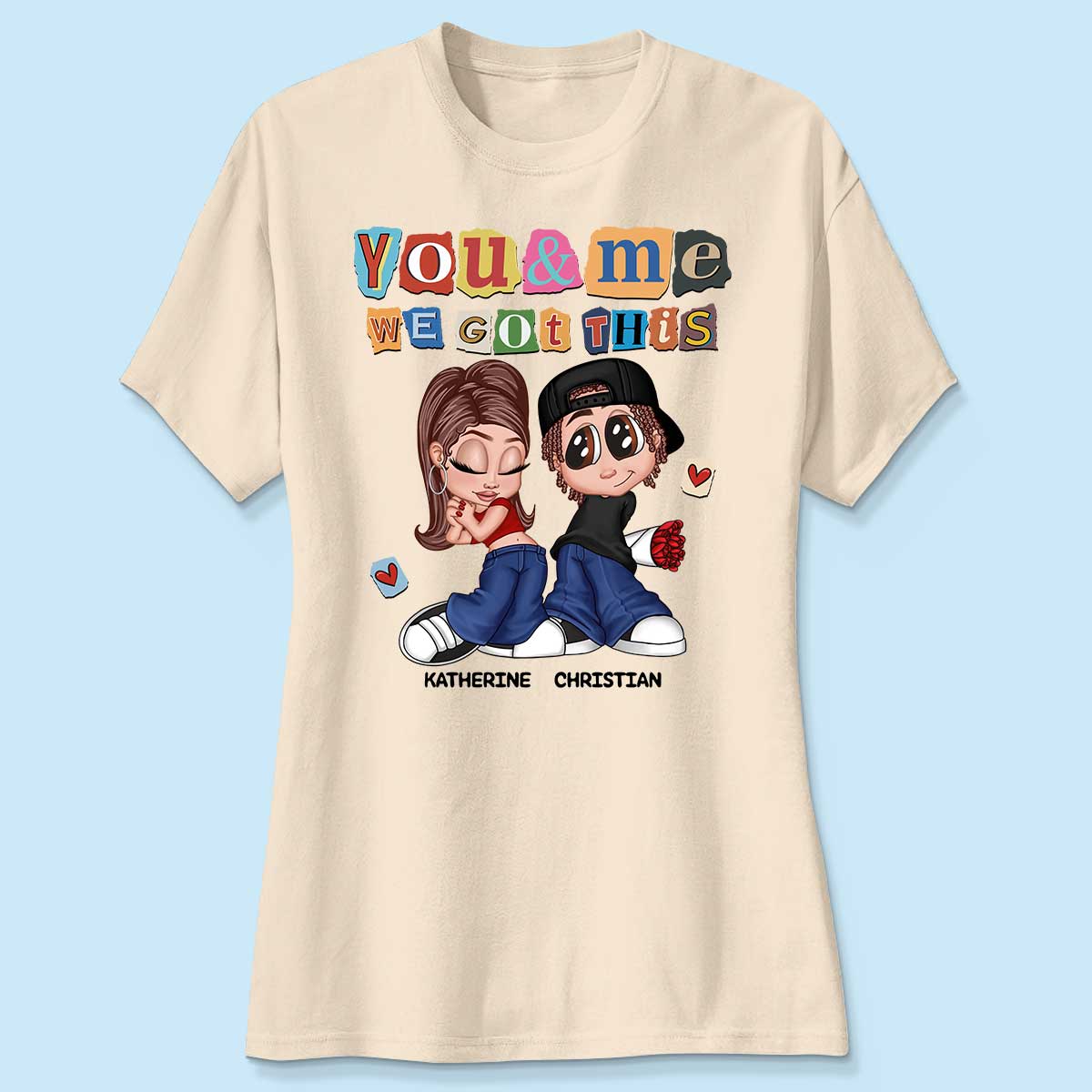 Y2K Couple Ransom Note Personalized Shirt, Gift For Him Gift For Her