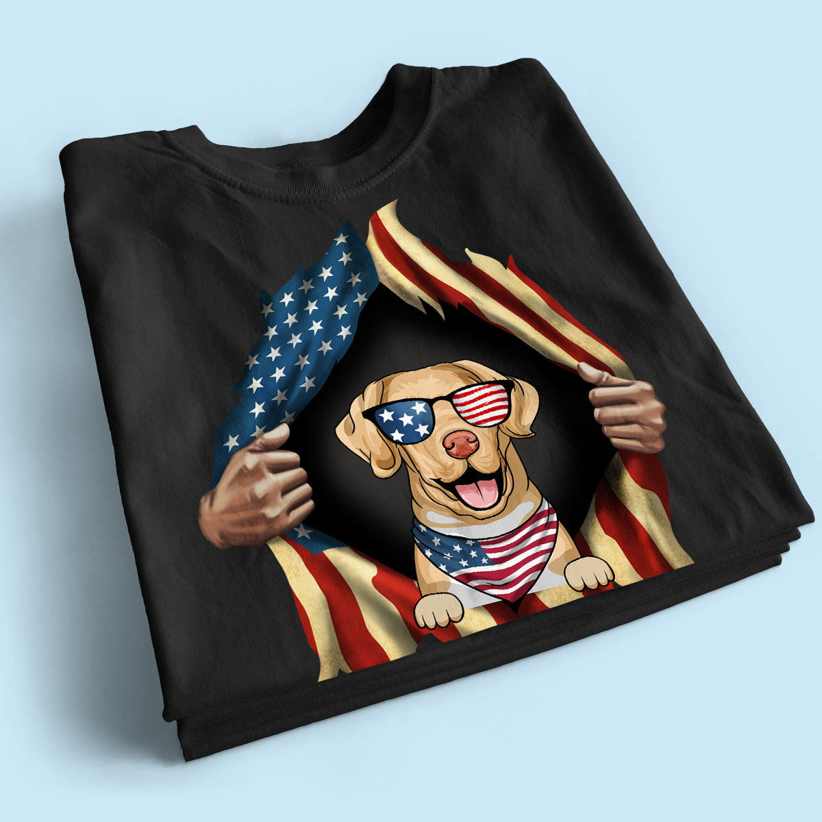 Dog Lovers Hands Ripping Nation Flag Personalized Shirt