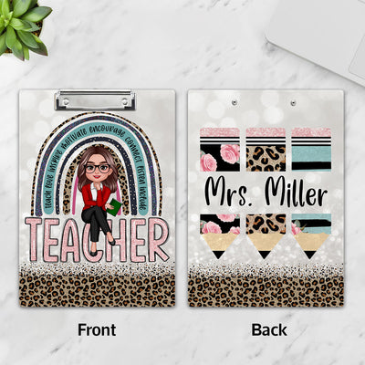 Teacher Leopard Personalized Clipboard, Gift For Teacher, Teacher Appreciation Gift, Back To School Gift