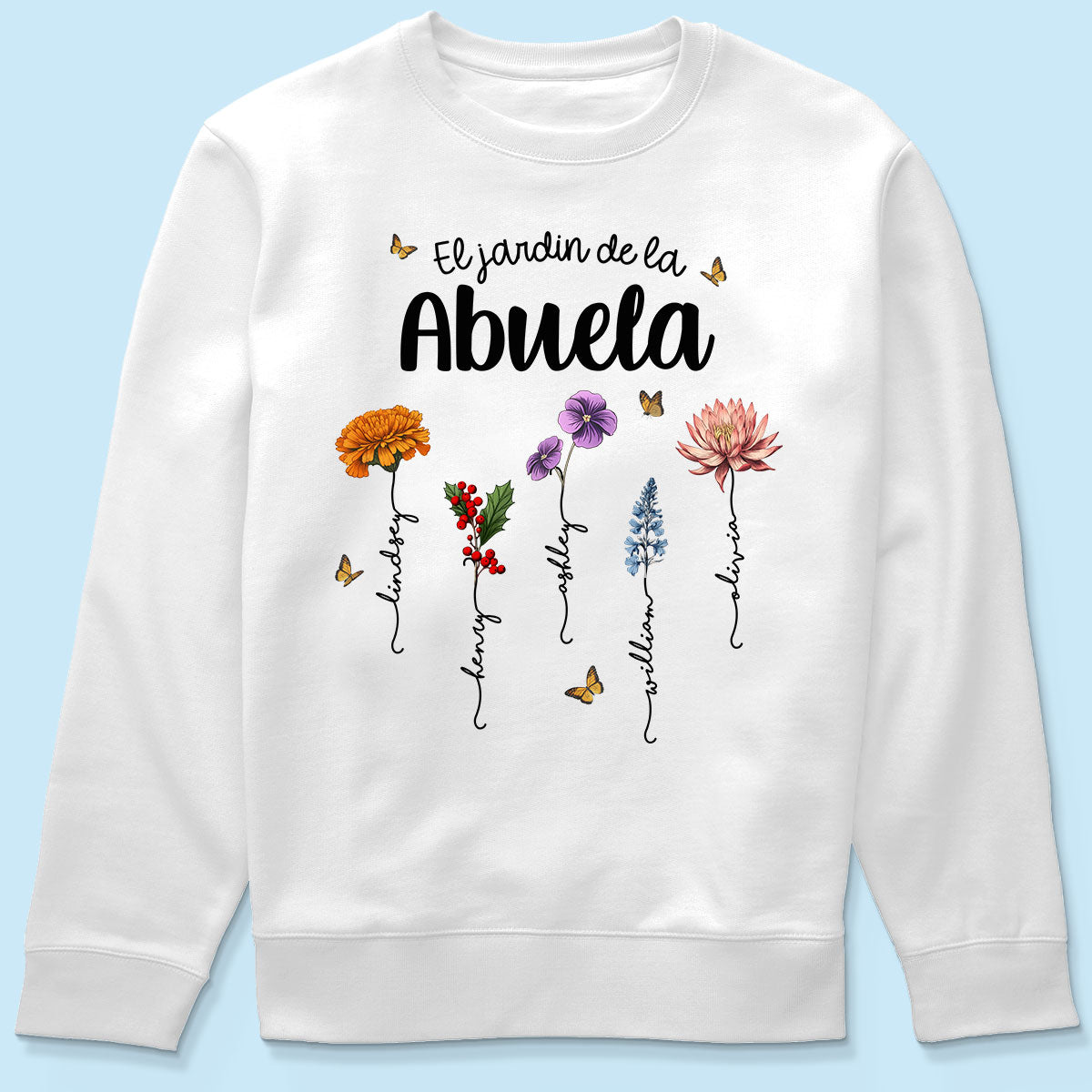 Abuela's Garden El Jardin De la Abuela Grandma's Garden Personalized Shirt