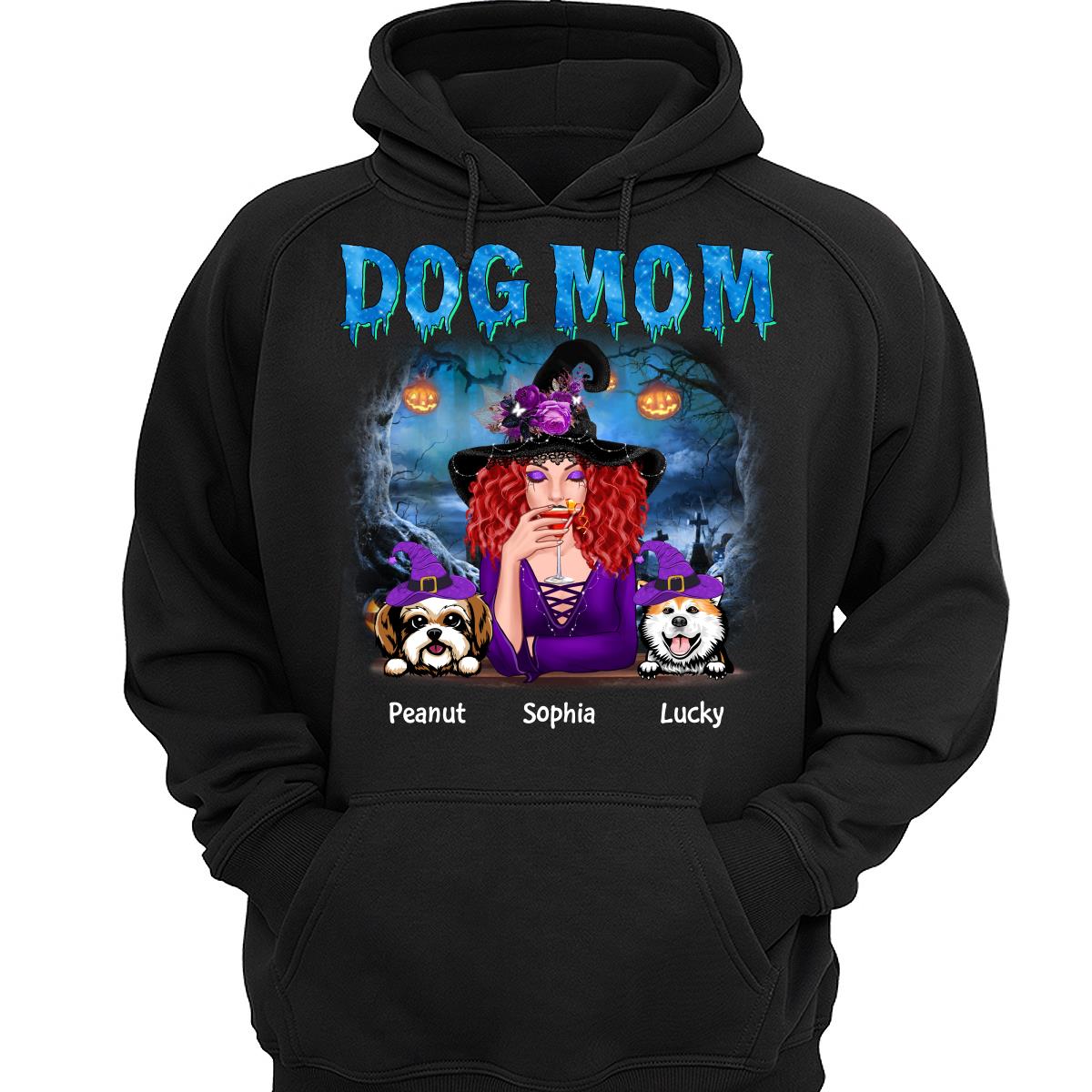 Halloween Blue Forest Night Dog Mom Personalized Shirt