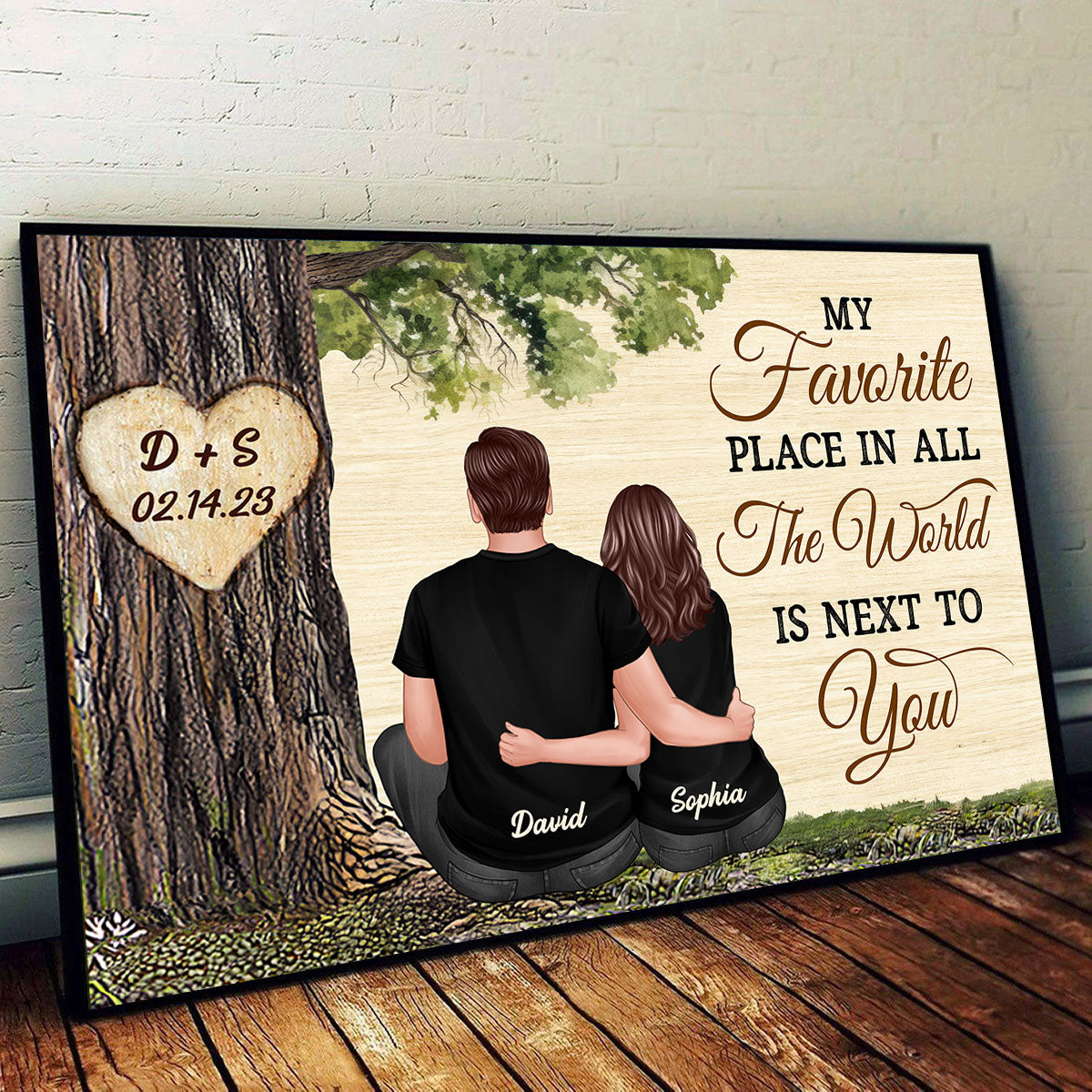 Personalized Couple Poster, Favorite Place Is Next To You,  Gift, Anniversary Gift for Couples, for Him, for Her