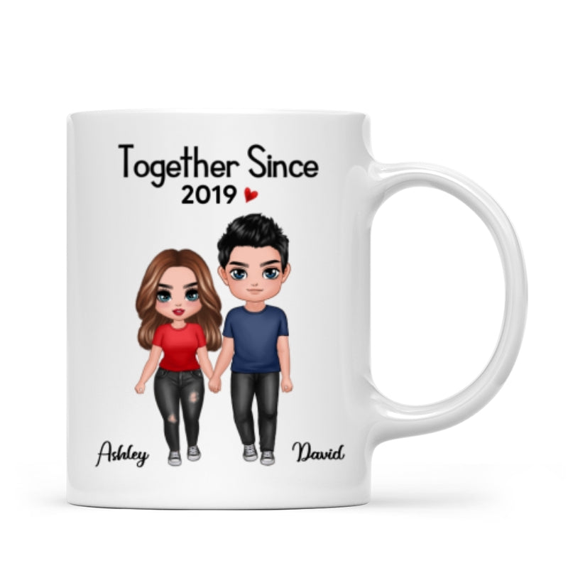 Standing Doll Couple Valentine‘s Anniversary Gift For Him Gift For Her Personalized Mug