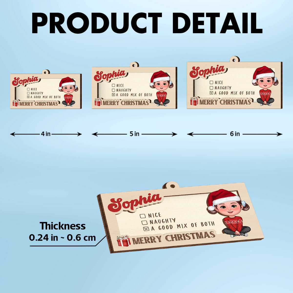 Hidden Message Christmas Cute Doll Kid Personalized Money Holder Ornament, Unique Christmas Gift For Son, Daughter, Grandson, Granddaughter, Niece, Nephew