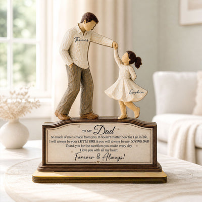 Will Always Be Your Little Girl Father & Daughter Dancing - Personalized 2-Layered Wooden Plaque - Sentimental Father's Day Gift From Daughter