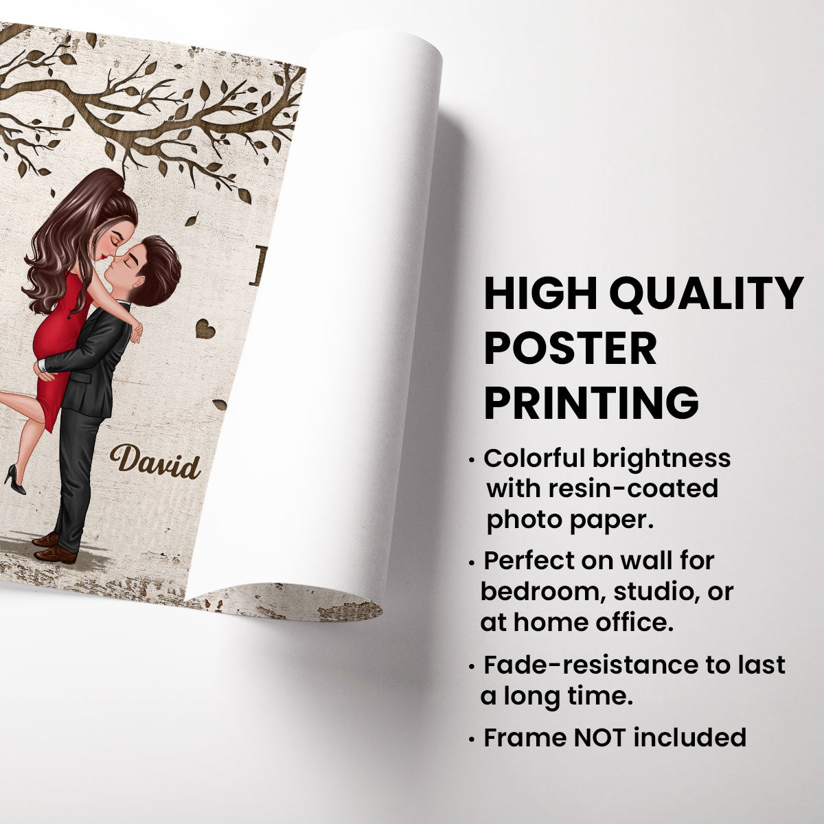 Favorite Place In The World Couple Kissing - Personalized Poster - Unique Valentine's Day Gift For Him, Gift For Her