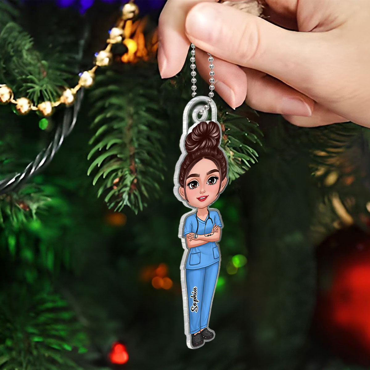 Nurse Doctor Christmas Personalized Acrylic Ornament