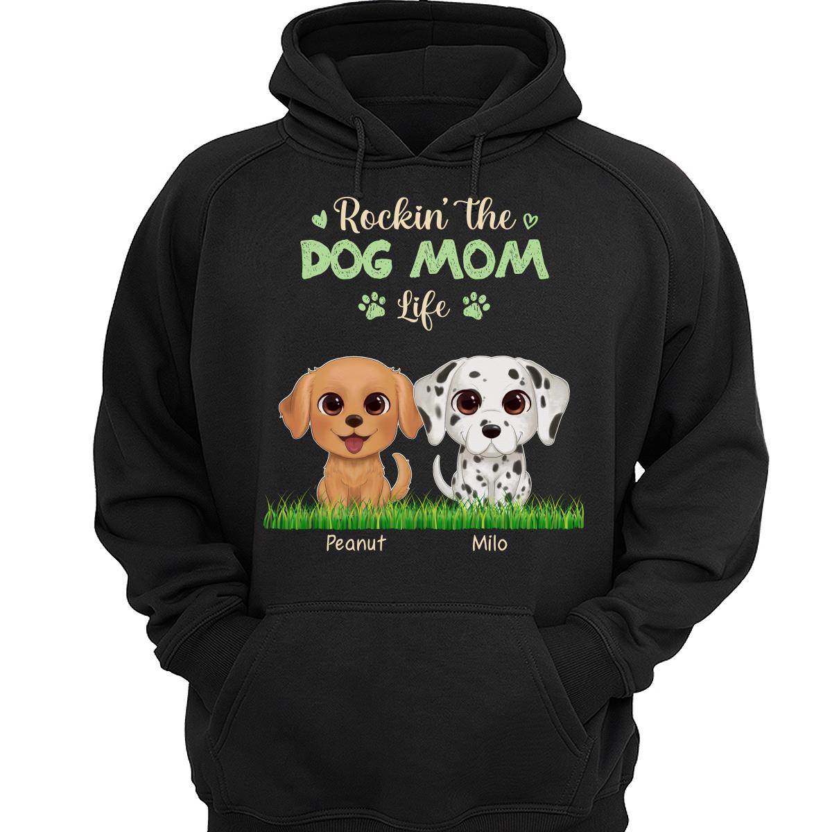 Watercolor Cute Dogs Rockin‘ The Dog Mom Life Personalized Shirt