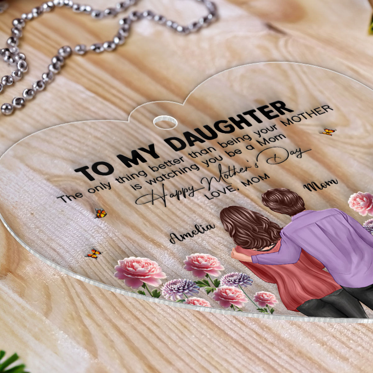 To My Daughter From Mom Happy Mother's Day Birth Flower Personalized Car Ornament, Gift For Daughter