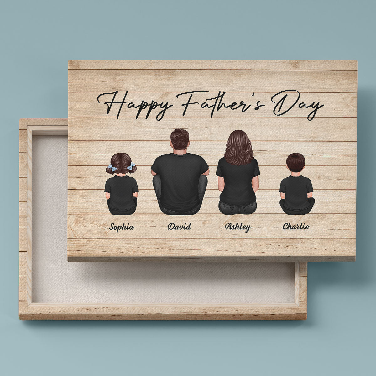 Daddy's Team Personalized Wrapped Canvas, Gift For Dad