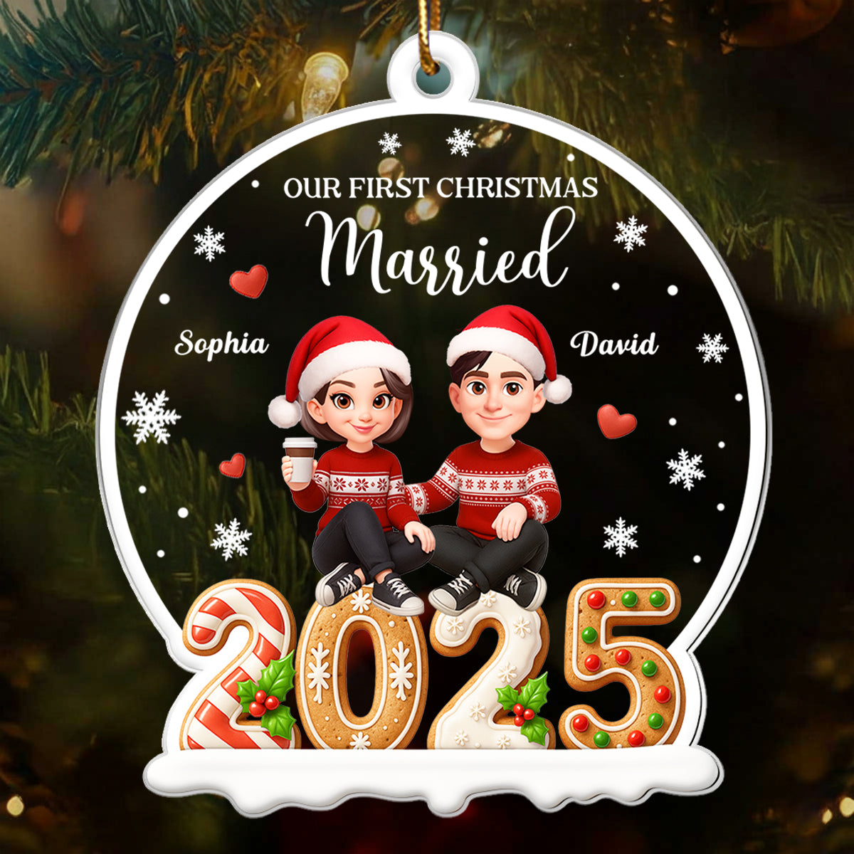 You & Me We Got This Couple 2025 - Personalized Acrylic Ornament - Chrismas Gift for Couple, for Her, for Him