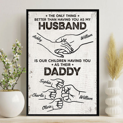 The Only Thing Having You As My Husband Fist Bump Outline Personalized Poster