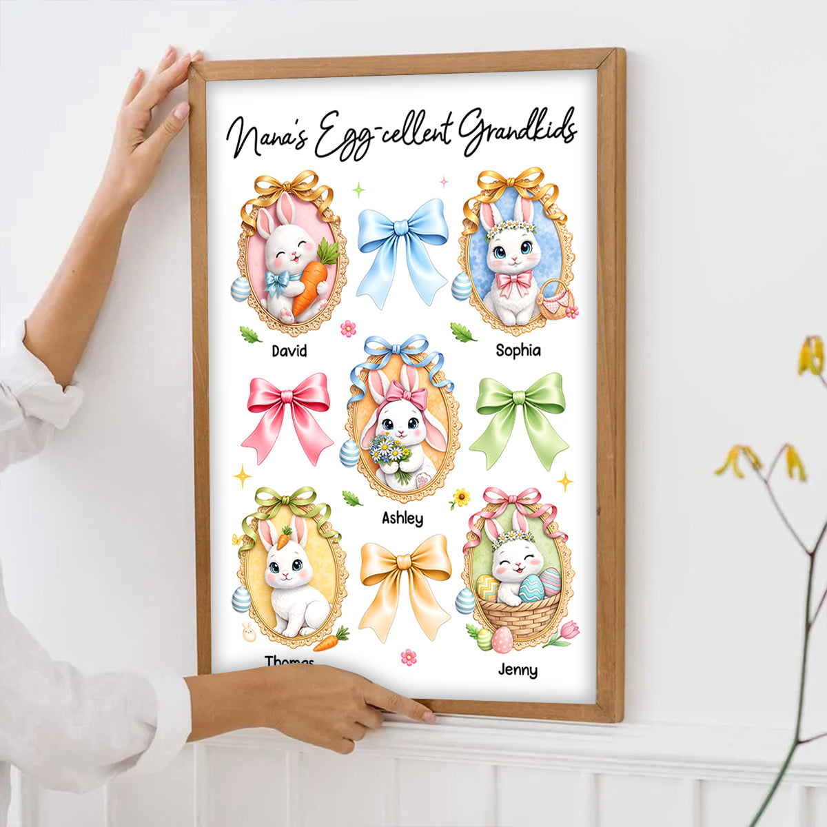 Nana's Egg-cellent Grandkids - Personalized Poster - Easter Decor Gift For Grandma