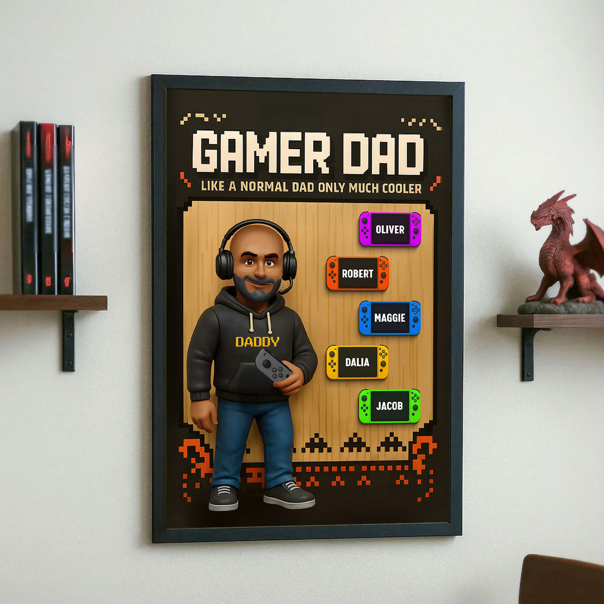 Gamer Dad Cooler Personalized Poster, Father's Day gift for Gamer Dad, Gift for Husband