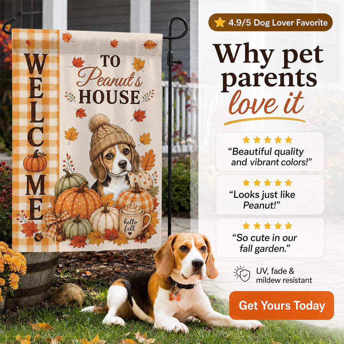 Welcome To The Dog House Fall Season - Personalized Garden Flag