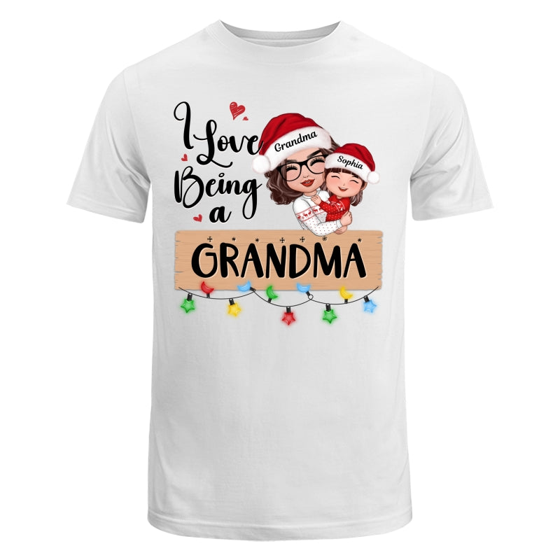 I Love Being A Grandma Hugging Grandkid Personalized Christmas Shirt