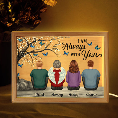 Always With You Family Dad Mom Kids Dogs Cats Blossom Tree Memorial Remembrance Sympathy Gift Personalized Wooden Frame Light Box