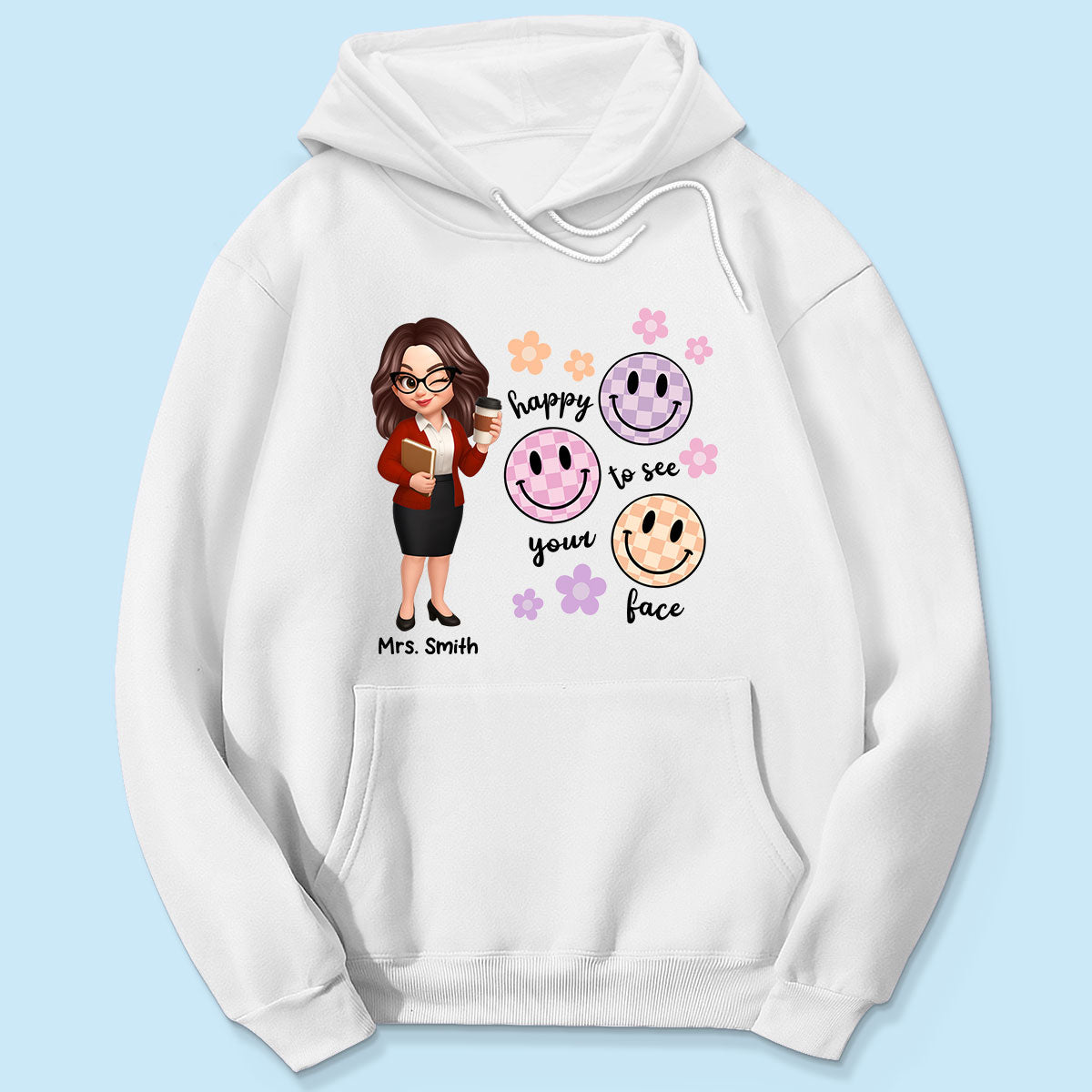 Happy To See Your Face Smiley Face Persomalized Shirt, Back To School Shirt For Teachers