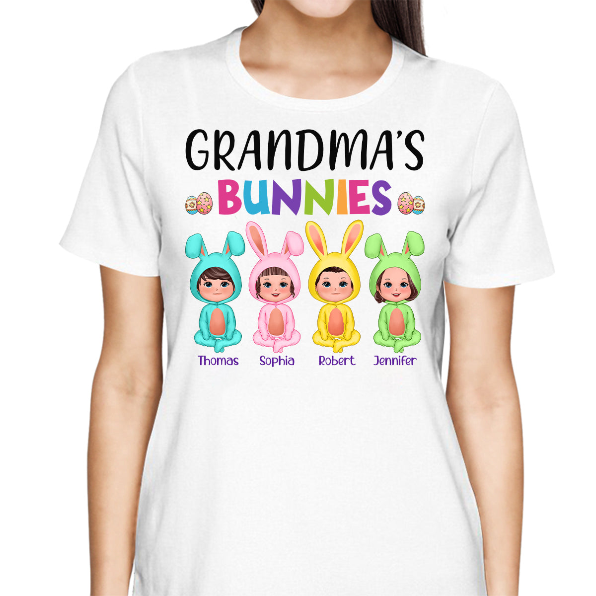 Easter Grandma‘s Bunnies Doll Kids Personalized Shirt