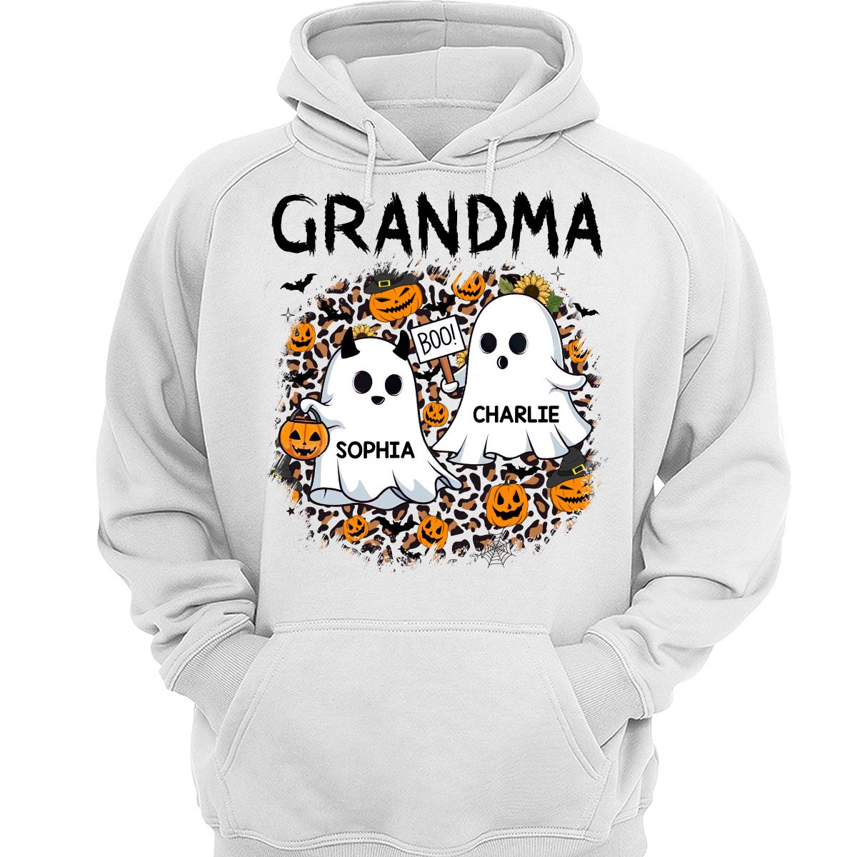 Grandma Mom Leopard Boo Kids Personalized Shirt