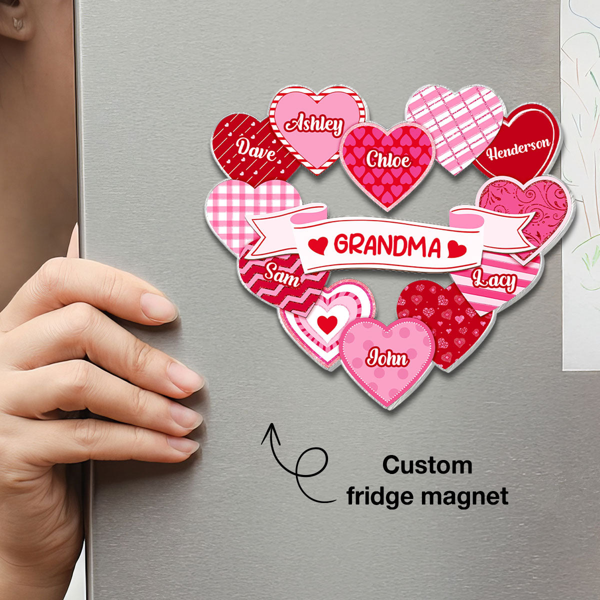 Grandma's Sweethearts Coquette Valentine's Day - Personalized Acrylic Fridge Magnet